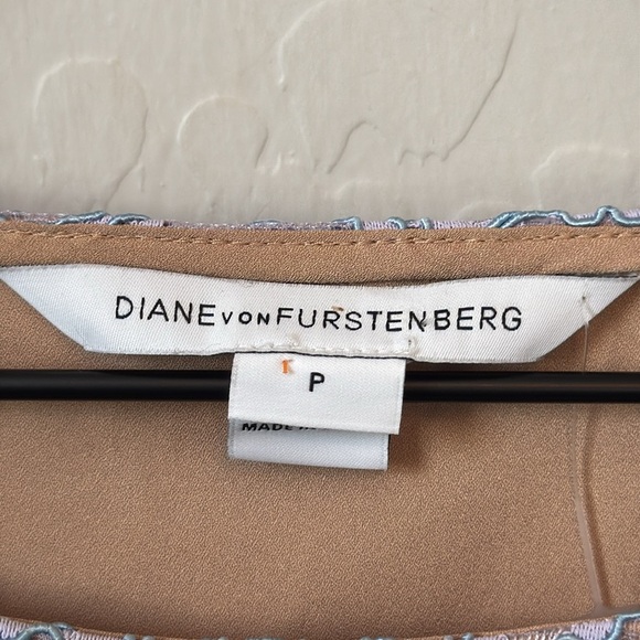 Diane Von Furstenberg Amal Lilac Lace Crystal Detail Drop Waist Dress Size P - Picture 7 of 14